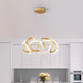 BAMDECOR Modern Pendant Light Chic Circular LED Chandelier Dimmable Irregular Hangning Lighting Adjustable Contemporary Droplight for Living Dining Room Bedroom (Gold) - Amazingooh Wholesale