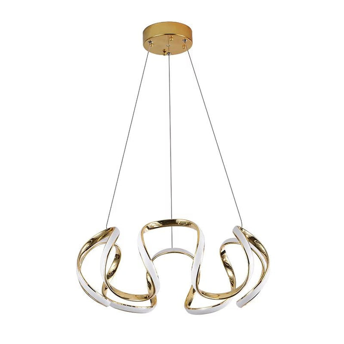 BAMDECOR Modern Pendant Light Chic Circular LED Chandelier Dimmable Irregular Hangning Lighting Adjustable Contemporary Droplight for Living Dining Room Bedroom (Gold) - Amazingooh Wholesale
