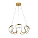 BAMDECOR Modern Pendant Light Chic Circular LED Chandelier Dimmable Irregular Hangning Lighting Adjustable Contemporary Droplight for Living Dining Room Bedroom (Gold) - Amazingooh Wholesale