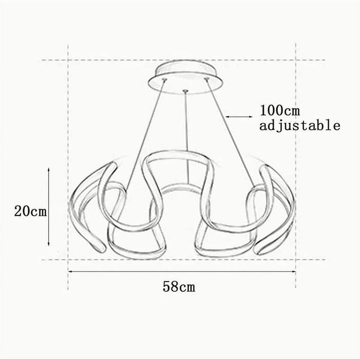BAMDECOR Modern Pendant Light Chic Circular LED Chandelier Dimmable Irregular Hangning Lighting Adjustable Contemporary Droplight for Living Dining Room Bedroom (Black) - Amazingooh Wholesale