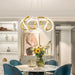 BAMDECOR Modern Pendant Light Chic Circular LED Chandelier Dimmable Irregular Hangning Lighting Adjustable Contemporary Droplight for Living Dining Room Bedroom (Gold) - Amazingooh Wholesale