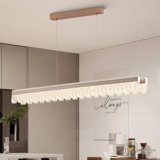 BAMDECOR Nordic Dual Linear Dimmable Acrylic Kitchen Dining Table Pendant Light Minimalist Modern Lighting (Gold - Wave) (Copy) - Amazingooh Wholesale