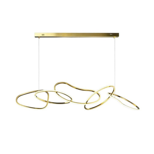 BAMDECOR Nordic Minimalist Titanum Gold LED Pendant Light Adjustable Modern Ring Chandelier for Dining Room and Bar - Amazingooh Wholesale