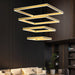 BAMDECOR SQ18882/4 Gold Modern Minimalist Square Pendant Light Adjustable LED Chandelier for Bar, Dining Room, Office - Amazingooh Wholesale