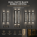 BAMDECOR WL2601 Dual Matte Black Bubble Crystal IP66 Outdoor Contemporary Exterior Light - Amazingooh Wholesale