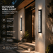 BAMDECOR WL2601 Dual Matte Black Bubble Crystal IP66 Outdoor Contemporary Exterior Light - Amazingooh Wholesale
