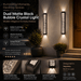 BAMDECOR WL2601 Dual Matte Black Bubble Crystal IP66 Outdoor Contemporary Exterior Light - Amazingooh Wholesale