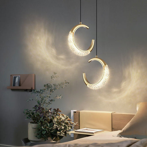 BAMDECORendant Lamp Small LED Metal Hanging Light with Adjustable Color Crystal Chandelier Moderno Style Pendant Light Fixtures Lighting Fixtures - Amazingooh Wholesale