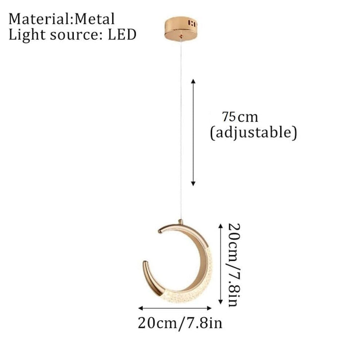 BAMDECORendant Lamp Small LED Metal Hanging Light with Adjustable Color Crystal Chandelier Moderno Style Pendant Light Fixtures Lighting Fixtures - Amazingooh Wholesale