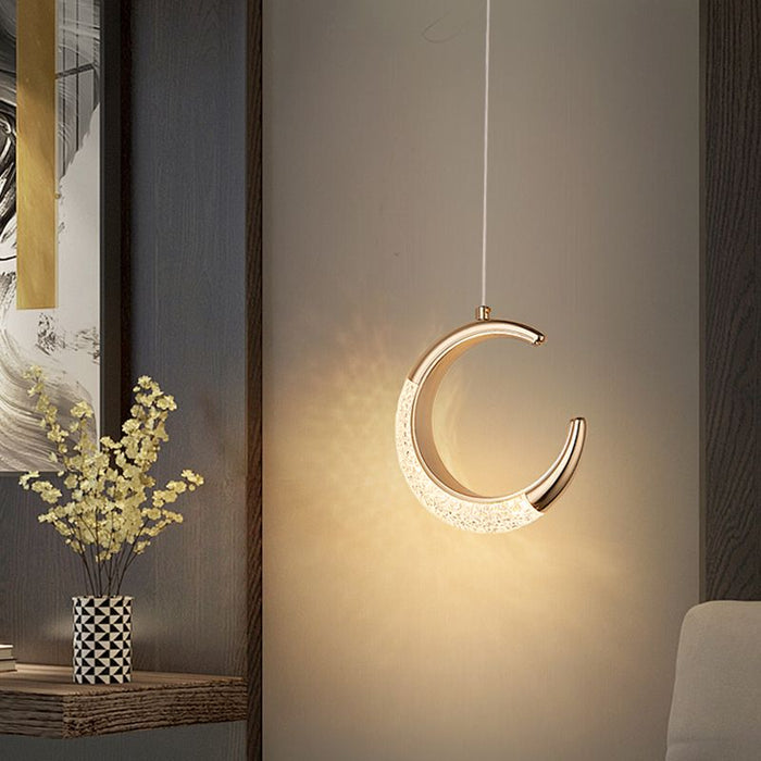 BAMDECORendant Lamp Small LED Metal Hanging Light with Adjustable Color Crystal Chandelier Moderno Style Pendant Light Fixtures Lighting Fixtures - Amazingooh Wholesale