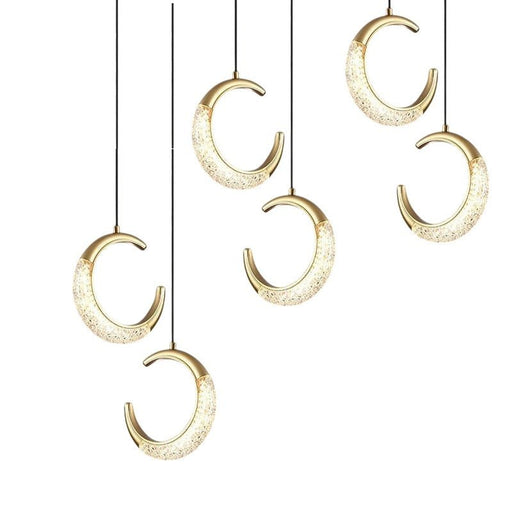 BAMDECORendant Lamp Small LED Metal Hanging Light with Adjustable Color Crystal Chandelier Moderno Style Pendant Light Fixtures Lighting Fixtures - Amazingooh Wholesale