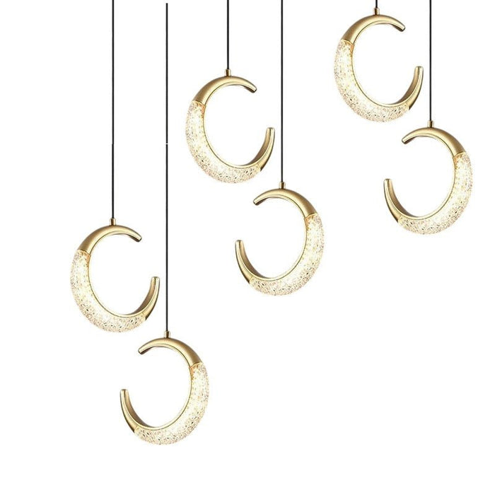 BAMDECORendant Lamp Small LED Metal Hanging Light with Adjustable Color Crystal Chandelier Moderno Style Pendant Light Fixtures Lighting Fixtures - Amazingooh Wholesale