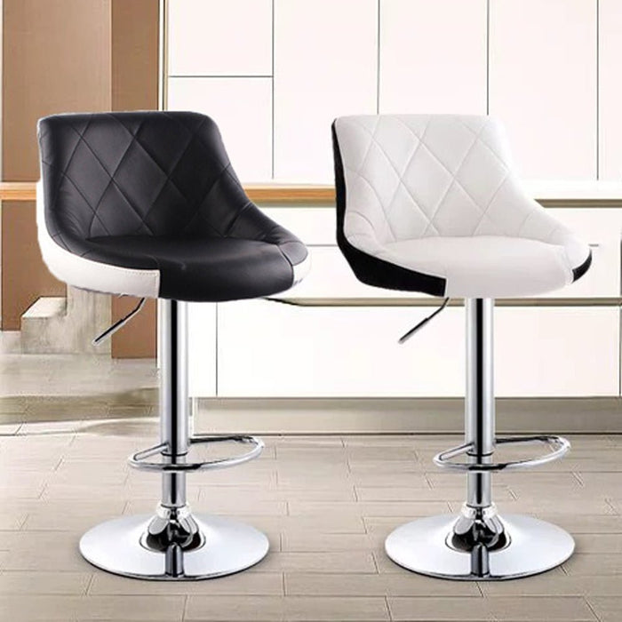 SERENITà Bar Stools Kitchen Bar Stool Leather Barstools Swivel Gas Lift Counter Chairs BS8403 Black