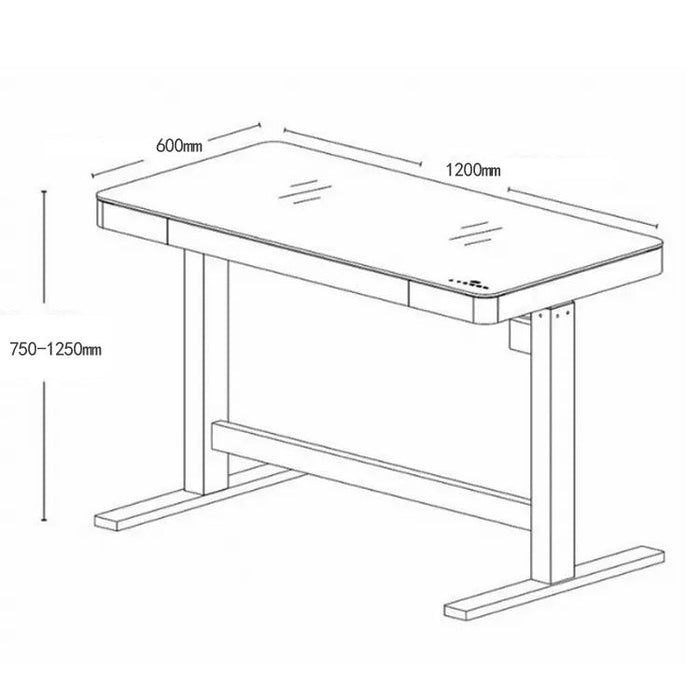 Black Color Electric Standing Desk Electric Height Adjustable Sit Stand Workstation Toughened Glass Top Single Motor Wireless Charger - Amazingooh Wholesale