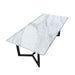 Calacatta White 120x60cm Minimalist Sintered Stone Coffee Table Tea Table Living Room Rectangle Cocktail Side Table Solid Metal Legs - Amazingooh Wholesale