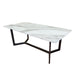 Calacatta White 120x60cm Minimalist Sintered Stone Coffee Table Tea Table Living Room Rectangle Cocktail Side Table Solid Metal Legs - Amazingooh Wholesale