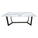 Calacatta White 120x60cm Minimalist Sintered Stone Coffee Table Tea Table Living Room Rectangle Cocktail Side Table Solid Metal Legs - Amazingooh Wholesale
