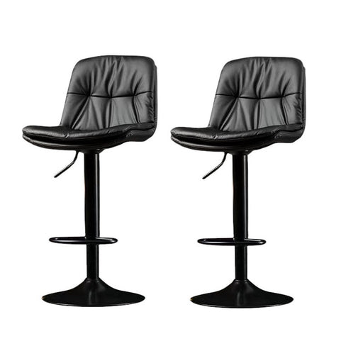 ETERNA Bar Stools Kitchen Bar Stool Leather Barstools Swivel Gas Lift Counter Chairs BS8406 Black - Amazingooh Wholesale
