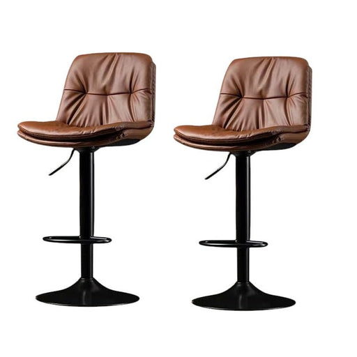 ETERNA Bar Stools Kitchen Bar Stool Leather Barstools Swivel Gas Lift Counter Chairs BS8406 Brown - Amazingooh Wholesale