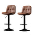 ETERNA Bar Stools Kitchen Bar Stool Leather Barstools Swivel Gas Lift Counter Chairs BS8406 Brown - Amazingooh Wholesale