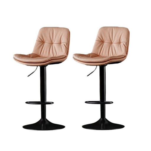 ETERNA Bar Stools Kitchen Bar Stool Leather Barstools Swivel Gas Lift Counter Chairs BS8406 Khaki - Amazingooh Wholesale