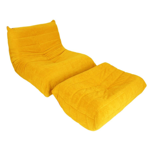 High Back Single Fireside Togo Sofa Chair Cozy Lounge Chair with Ottoman High Density Sponge Multiple Colors Comfortable and Durable (Yellow) - Amazingooh Wholesale