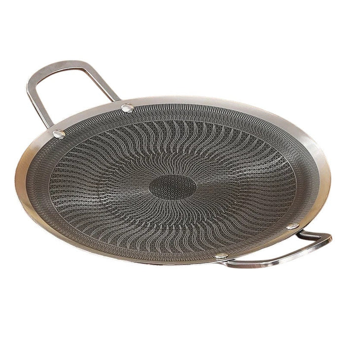Honeycomb Non - Stick Grill Skewer Plate, 316 Stainless Steel, Portable Barbecue Grill with Handle, Universal Induction Cooktop Compatible, Round Shape, Outdoor Camping BBQ Accessory - Amazingooh Wholesale
