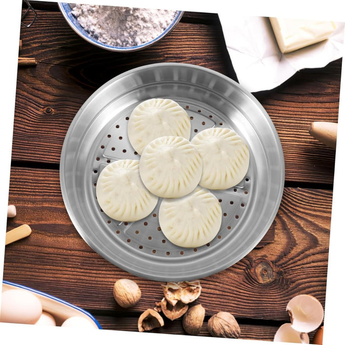 Housoutile 40cm Wok Steamer Dumpling Steamer Steaming Basket for Pot Dedicated Silver Accessories Stainless Steel Basket - Amazingooh Wholesale
