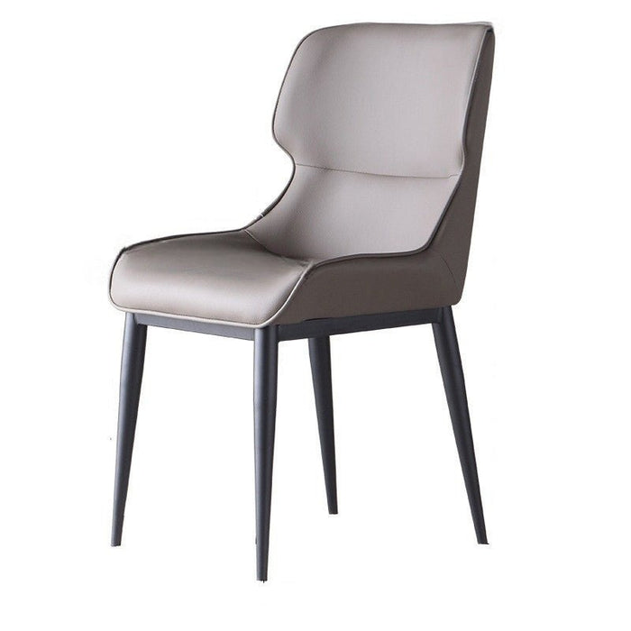 Italian Minimal List Dining Chairs PU Retro Chair Cafe Kitchen Modern Metal Legs x2 - Amazingooh Wholesale