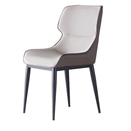 Italian Minimal List Dining Chairs PU Retro Chair Cafe Kitchen Modern Metal Legs x2 - Amazingooh Wholesale