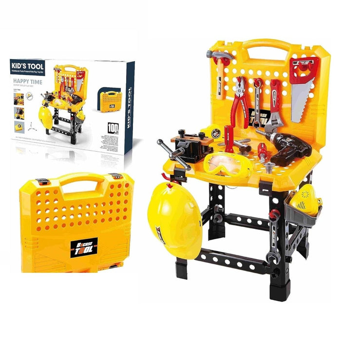 Kids Tool Set Toys for Toddlers Tool Set Kids Workbench Power Tools Workshop with Realistic Electric Drill Safety Goggles Screws Hammer Wrench & More Tools for Kids Tool Bench Toy Work Bench 100pcs - Amazingooh Wholesale