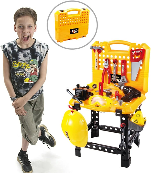 Kids Tool Set Toys for Toddlers Tool Set Kids Workbench Power Tools Workshop with Realistic Electric Drill Safety Goggles Screws Hammer Wrench & More Tools for Kids Tool Bench Toy Work Bench 100pcs - Amazingooh Wholesale
