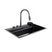Kitchen Sink 304 Stainless Steel Nano Raindance Waterfall Sink with Pull - Out Tap, Chopping Board, Cup Washer Domestic Single Bowl Big Sink Set Integrated Sinks - Amazingooh Wholesale