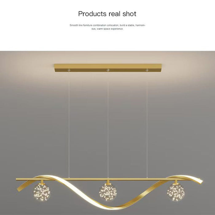 Luxury Hand Blown Glass LED Pendant Light 100cm Adjustable 3 Color Dimmable Remote Control for Dining Bar Living Room - Amazingooh Wholesale