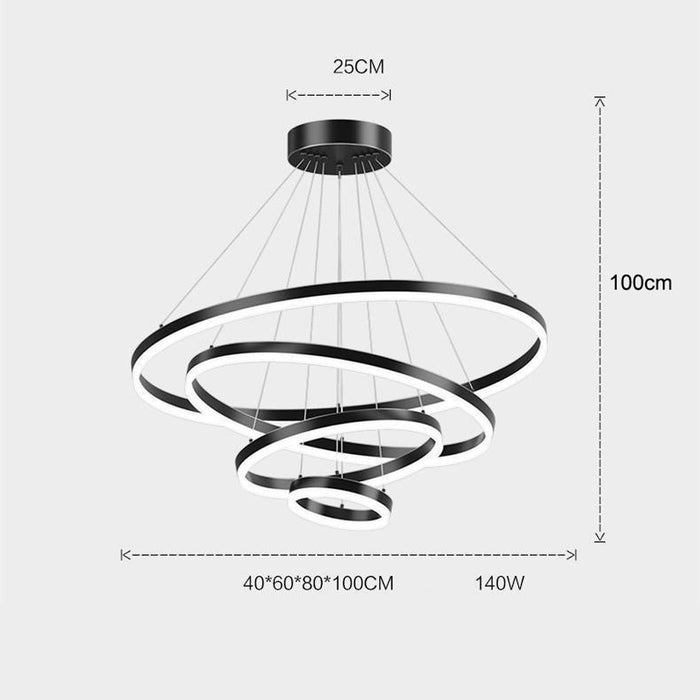 Minimalist LED Pendant Light Adjustable Circular Chandelier for Living Room and Dining Room - Amazingooh Wholesale