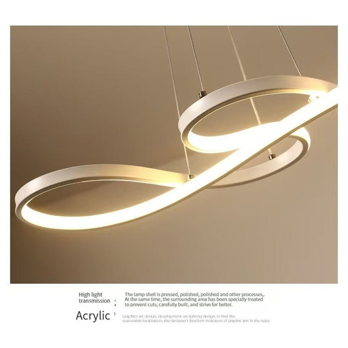 Modern Chandelier Infinity LED Pendant Light Adjustable 3 Color Dimmable Remote Control for Dining Bar Living Room 120cm - Amazingooh Wholesale
