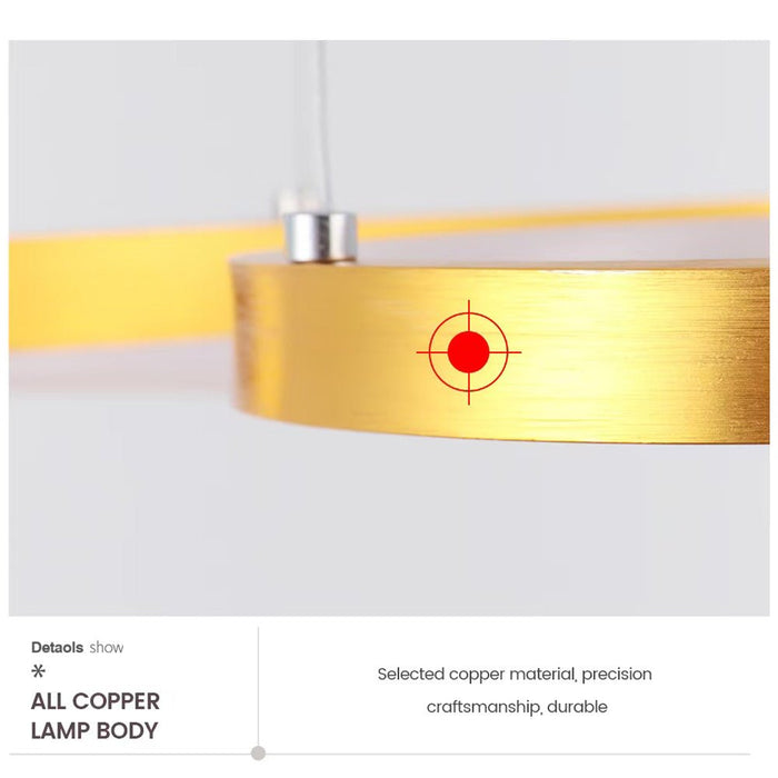 Modern Chandelier Infinity LED Pendant Light Adjustable 3 Color Dimmable Remote Control for Dining Bar Living Room 120cm - Amazingooh Wholesale