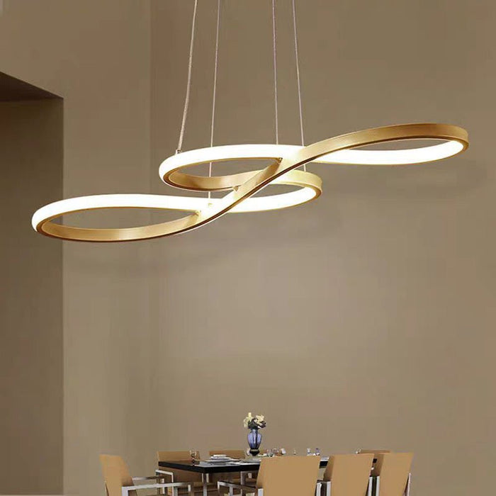 Modern Chandelier Infinity LED Pendant Light Adjustable 3 Color Dimmable Remote Control for Dining Bar Living Room 120cm - Amazingooh Wholesale