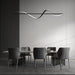 Modern LED Linear Chandeliers Pendant Lights with Dimmable LED and Adjustable Hanging Length 140cm - Black - Amazingooh Wholesale