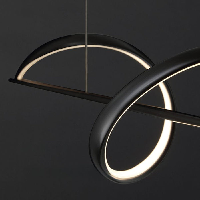 Modern LED Linear Chandeliers Pendant Lights with Dimmable LED and Adjustable Hanging Length 140cm - Black - Amazingooh Wholesale
