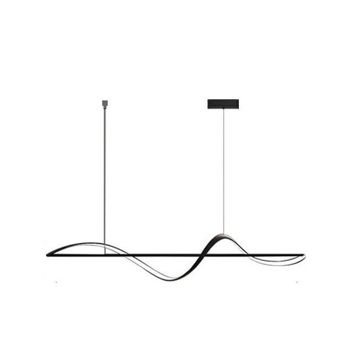 Modern LED Linear Chandeliers Pendant Lights with Dimmable LED and Adjustable Hanging Length 140cm - Black - Amazingooh Wholesale