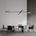Modern LED Linear Chandeliers Pendant Lights with Dimmable LED and Adjustable Hanging Length 160cm - Black - Amazingooh Wholesale