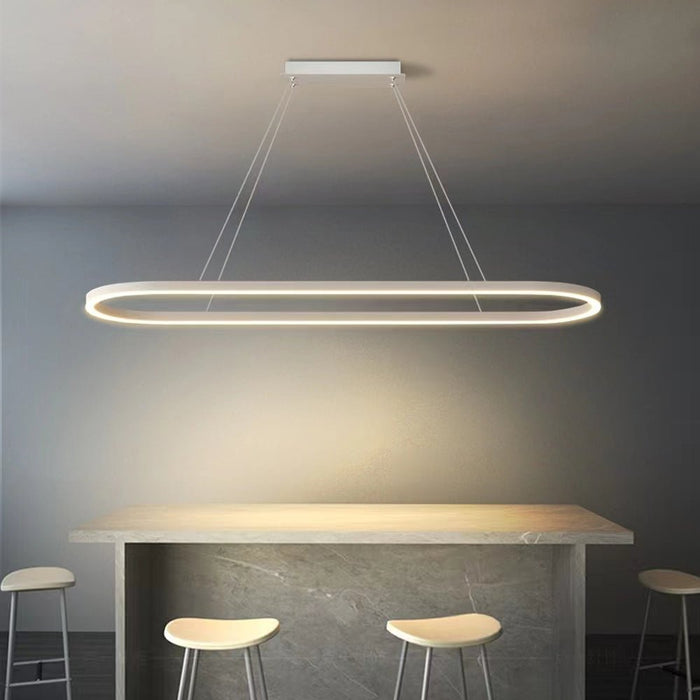 Modern Minimalist Oval Pendant Light Adjustable LED Chandelier for Dining Room, Bar, and Office - Amazingooh Wholesale