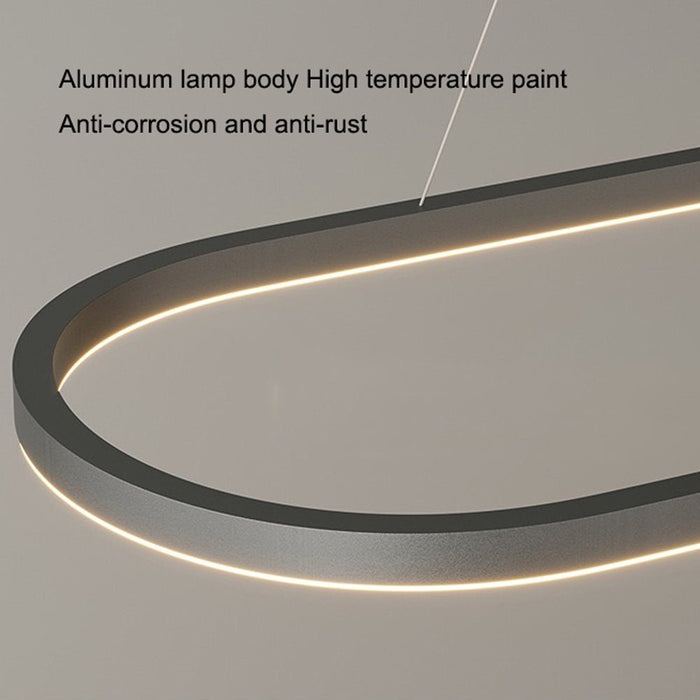 Modern Minimalist Oval Pendant Light Adjustable LED Chandelier for Dining Room, Bar, and Office - Amazingooh Wholesale