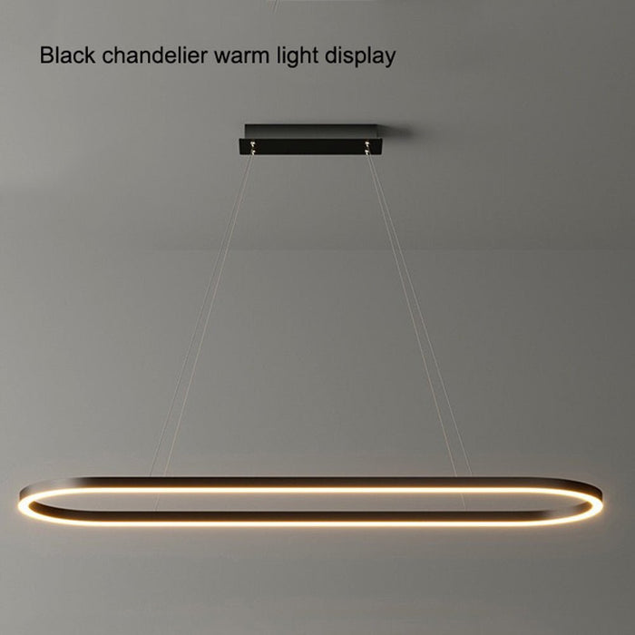 Modern Minimalist Oval Pendant Light Adjustable LED Chandelier for Dining Room, Bar, and Office - Amazingooh Wholesale