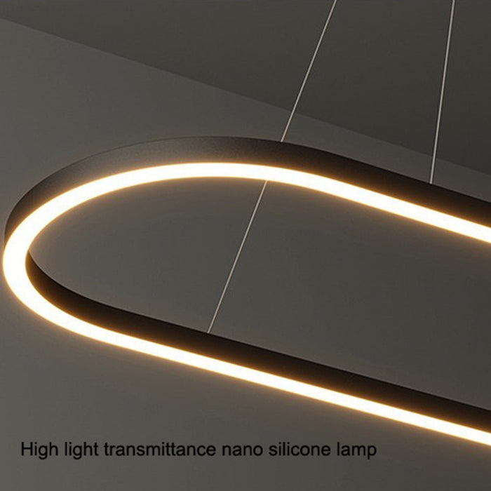 Modern Minimalist Oval Pendant Light Adjustable LED Chandelier for Dining Room, Bar, and Office - Amazingooh Wholesale
