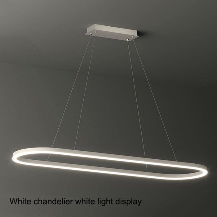Modern Minimalist Oval Pendant Light Adjustable LED Chandelier for Dining Room, Bar, and Office - Amazingooh Wholesale