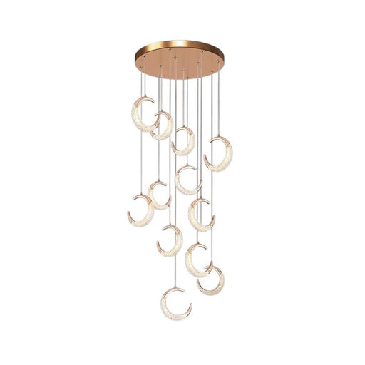 Moon Stair Chandelier Golden Luxury Villa Duplex Staircase Chandelier Apartment Revolving Loft Hollow Living Room (Dimmable Control) - Amazingooh Wholesale