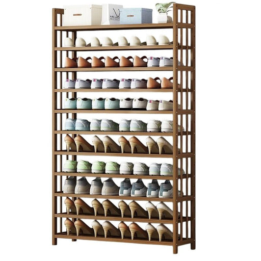 Multi - Tier Tower Bamboo Wooden Shoe Rack Corner Shelf Stand Storage Organizer - Amazingooh Wholesale