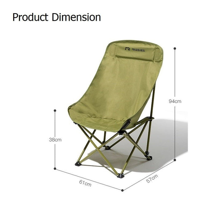 RAZOJESS Enlarged Moon Chair for Outdoor Camping Fishing Picnic (Green/Sky Blue/Khaki) - Amazingooh Wholesale